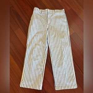J.Crew Navy Blue White Pinstriped Cotton Elastane Ankle Pants Pockets Sz 28